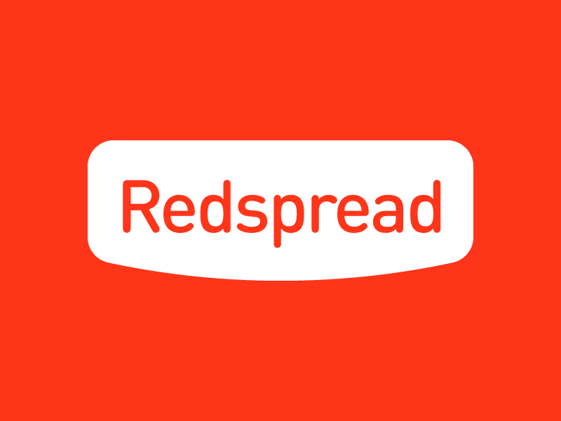 Redspread branding logo red rounded spread vector