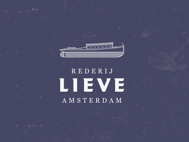 Ahoy amsterdam boat design icon logo mark ship