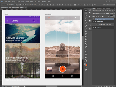 Gallery App Material Design android camera design feed gallery lollipop material mobile phone photo photoshop ui