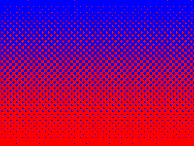 Blured 255 blue closeup dots gradient halftone red