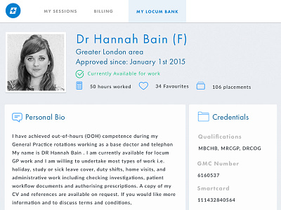 Exploring layouts for an online session booking for GP's design dr gp health locum recruitment