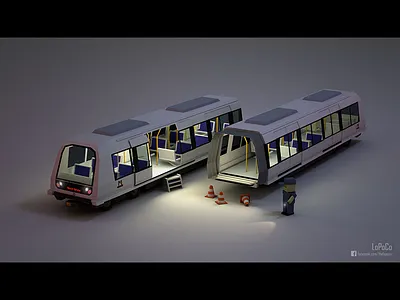 Copenhagen Metro Maintenance 3d blender copenhagen lopoco low poly lowpoly maintenance metro render subway train