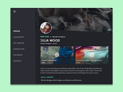 A Profile dark green ios ipad moody profile ui