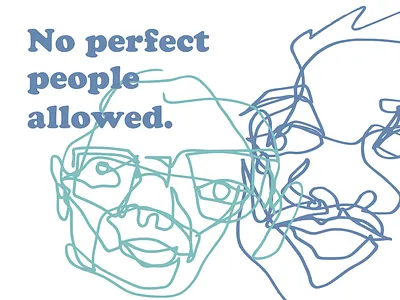 No Perfect People Allowed blind contour blind contour line church continuous contour cooper black editorial design gospel illustration jesus line drawing portrait portraiture