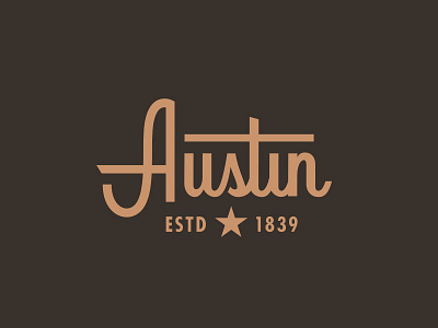 Austin austin capital city cowboy custom type logo script star texas typography vintage western