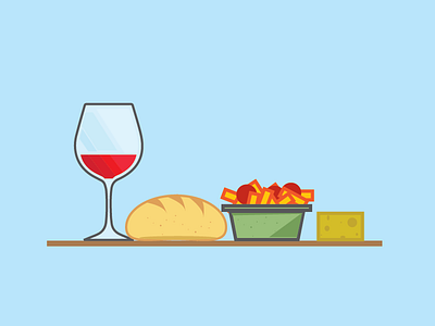 Italiano food illustration italian pasta rebound vino