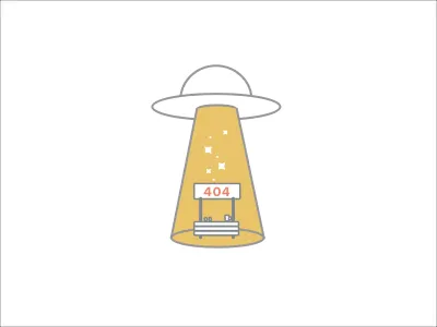 404 Missing page Illustration 404 error illustration lemonade stand missing ufo ui