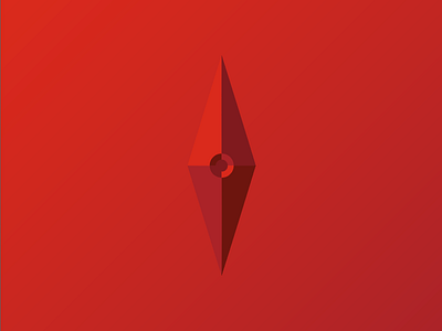 Don't run with pointy objects arrow compass diamond gem geometric icon jewel logo needle red sharp