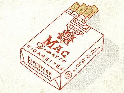 M A C D E M A R C O cigarettes design halftone illustration music pitchfork typography viceroy