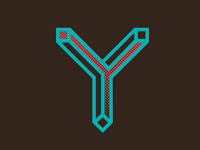 Y halftone ibmchainletter letter letter y lines pink teal y