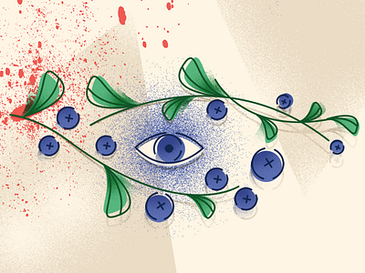 Trouble In Paradise Detail berries blood eye fruit illustration leaves paradise peek
