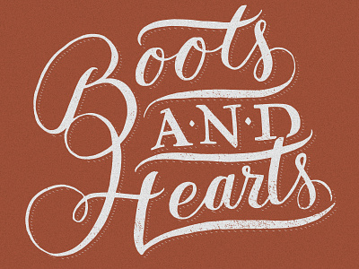 Boots and Hearts Music Festival Merch Lettering calligraphy country music hand lettering handlettering lettering ligature script type