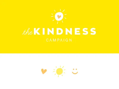The Kindness Campaign branding campaign cheery children heart kids kindness logo non profit orange sun yellow