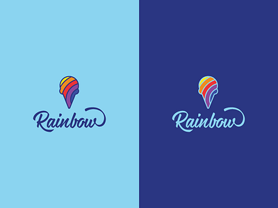 Rainbow 2 brand colorful design freelance icecream logo rainbow script vietnam