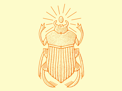 Beetle Glyph ancient beetle bug eye gem glyph hieroglyphic illustration rays sand texture