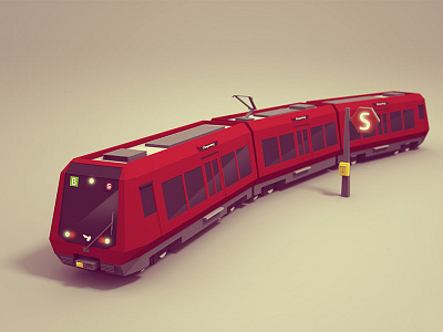 Copenhagen S-Train 3d blender copenhagen lopoco low poly lowpoly railway render s train train