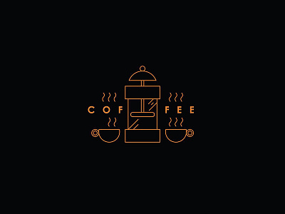 Let’s start this week properly. cafetiere coffee cups filter hot illustration line art orange vector vector art vector illustration