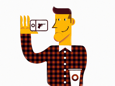 Kill the hipster app black mirror cell coffee fashion hispter internet movil phone vector