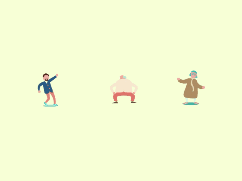 Portfolio Dance I animation characters dancing fun loop rocking swing