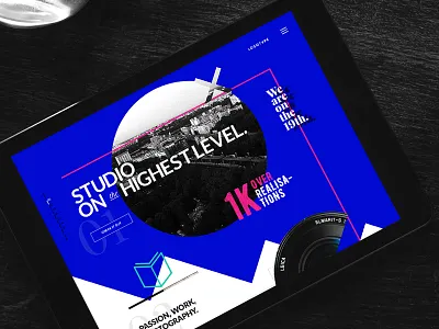 Photo studio blue creative design photo project shot studio webdesign website