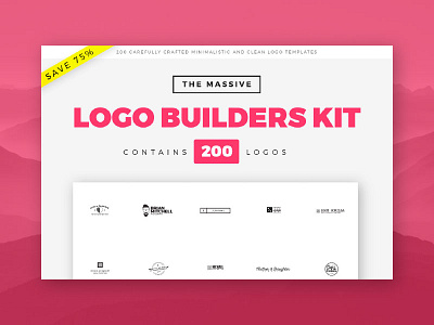 [OUT NOW - SAVE 75%] The Massive Logo Builders Kit | 200 Logos badge builders bundle font free inspiration label logo minimal modern retro vintage