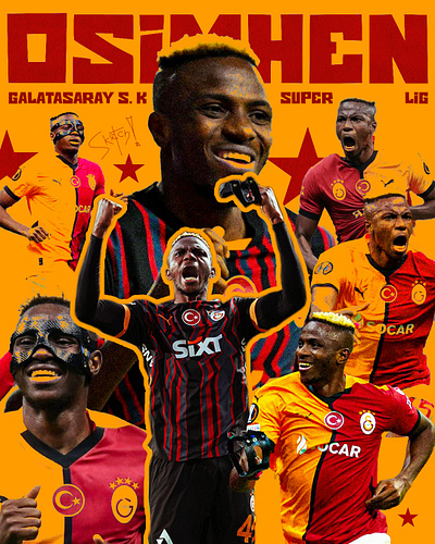 VICTOR OSIMHEN (Galatasaray and Nigerian footballer) adobe photoshop design football football poster graphic design graphics osimhen poster soccer turkey turkiye