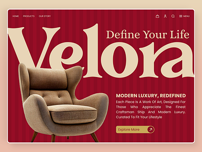 Velora - Furniture E-Commerce Website architecture company decor design furniture home home page interior interior design landing page modern ui ux web web design website website design