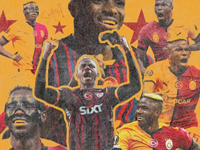 Footballer VICTOR OSIMHEN dribbble europa league football galatasaray graphics designer osimhen sports designer turkish