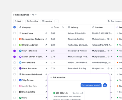 AI Tables app design ui ux