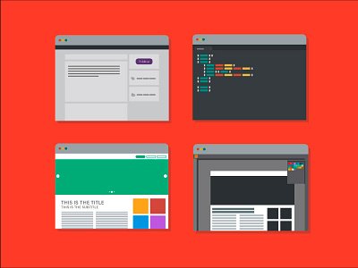 Screens flat icons screens web design