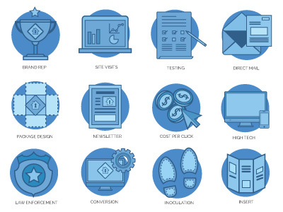 Marketing Icons brand conversion icons line marketing refresh site testing visits website