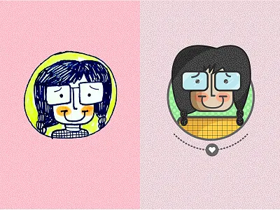 Portrait 5 ! after before cute design digital face flat graphic illustration illustrator portrait vector