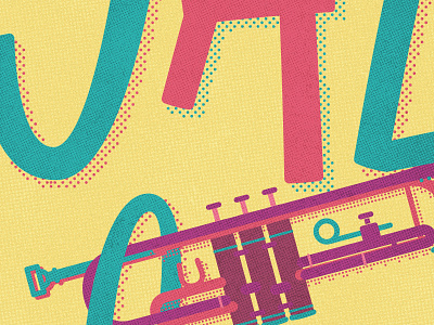 Jazz Lover halftone jazz music texture trumpet vintage wip