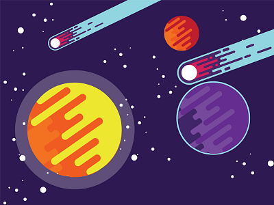 Galaxy Dribbble comet comets galaxy planets stars tutorial universe vector