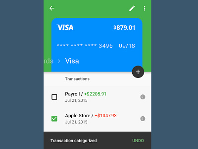 My Expenses bank expenses finance flat material ui visa