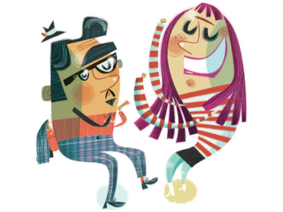 Go Go! character cool couple dancing ethnic fashion humor party people pop culture retro young adult