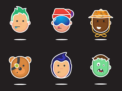 Some icons character flat icons inverse