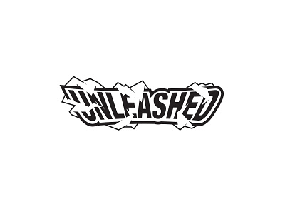Unleashed black white design logo