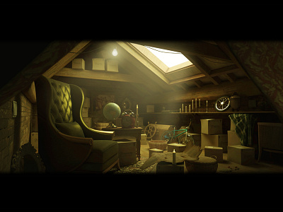 The Attic 3d 3ds max vray