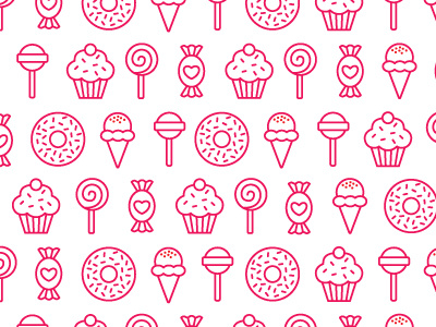 Candy candy cupcake donut ice cream lollipop outline sweets treats vector