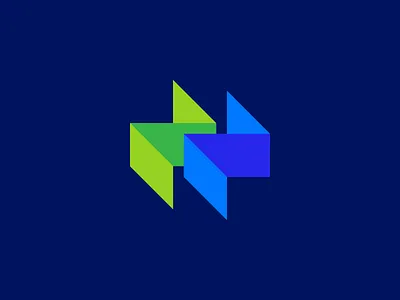 Icon blue clean green maze simple z