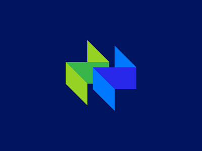 Icon blue clean green maze simple z