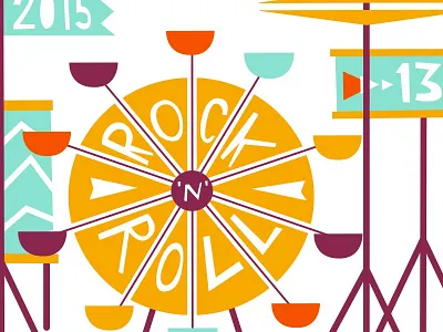 Rock 'n' Roll! ferris wheel illustration rock n roll