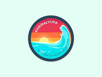 Summertime beach contest illustration mule playoff project rebound sea sticker summer sun vector