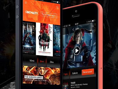 CinemaCity App app cinema city design iphone mobile orange reservation