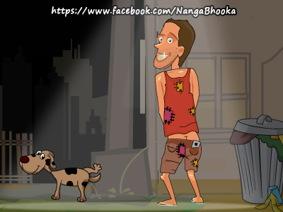 Glimpse of my facebook page Bhooka Nanga) adobe illustrator adobe photoshop character facebook cover flat color graphic designer illustration design india lol mumbai page like rofl