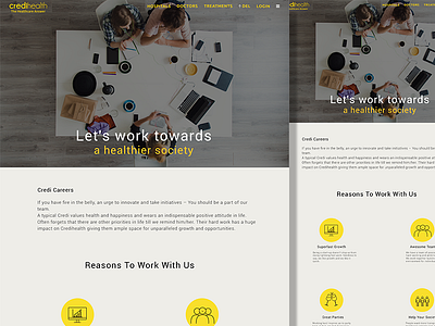 Credihealth Career Page doctor graphics hospital uiux visual design