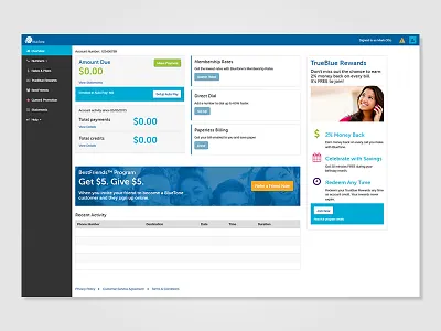 Account UI dashboard online account ui ux