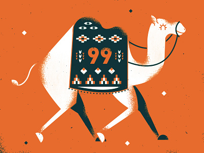 99 99 animal camel dubai illustration pattern