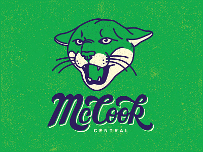 Just McCookin up some stuff cat illustration lettering logotype mountain lion puma retro school script sport sports vintage